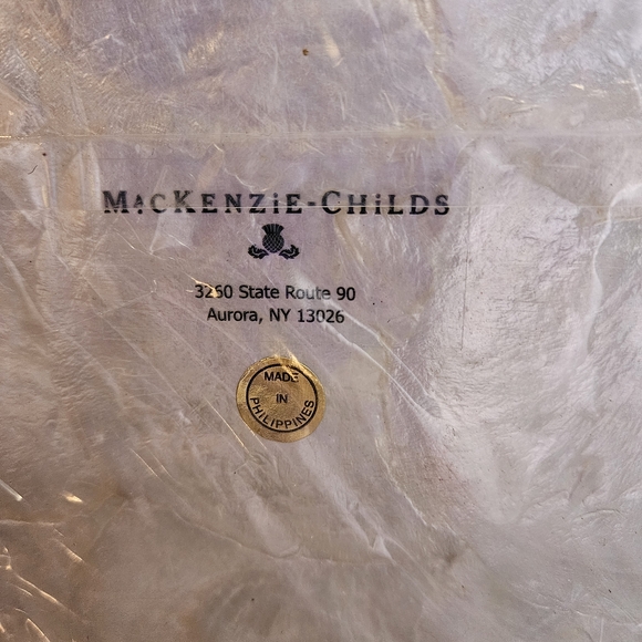 Mackenzie-Childs Green Checkered Floral Basket - Picture 9 of 9